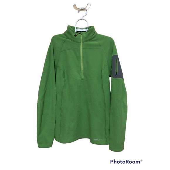 Eddie Bauer Fleece Pullover Sweater Women Medium 1/2 Zip Green - Picture 1 of 7